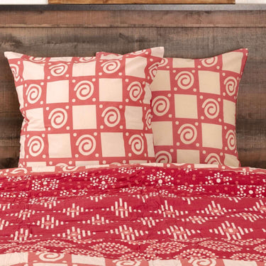 Paloma Crimson Fabric Euro Sham 26x26 VHC Brands - The Fox Decor